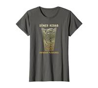 Doner Kebab Unknown Pleasures Humour Turc Bouffe Rétro T-Shirt, Femme, Asphalte, M