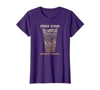 Doner Kebab Unknown Pleasures Humour Turc Bouffe Rétro T-Shirt, Femme, Violet, M