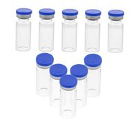 DONFAMDS 10 Pièces Flacon Verre Transparent Bouchon Lot de Bouteilles Vides pour Échantillons et Stockage Laboratoire Flacons Rechargeables à Fond Plat pour Utilisation Polyvalente