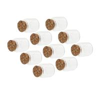 DONFAMDS 10 pièces Lot de Bouteilles Verre Borosilicate avec Bouchon Liège Bouteilles Robustes Réutilisables pour Boissons Décorations et Stockage Cordyceps