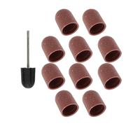 DONFAMDS 10 pièces Manicure Sanding Caps Set Abrasion-resistant Grinding Heads For Nail Drill Bits Reusable Polishing Tool For Gel And Acrylic Nails