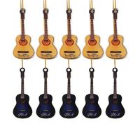DONFAMDS 10 Pièces Mini Acoustic Guitar Xmas Ornaments DIY Christmas Tree Decorations Miniature Musical Instruments for Party and Home Decor