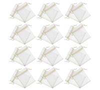 DONFAMDS 100 pièces Lot de Sachets Organza Beige avec Cordon Petits Sacs Filet Décoratifs pour Bijoux Bonbons Cadeaux et Fête