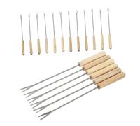 DONFAMDS 18 pcs Lot de Fourchettes à Fondue Acier Inoxydable avec Manche Fourchettes Pointe Précise pour Fromage Chocolat et Dessert Ustensiles Résistants Chaleur pour Pique- et Réunions