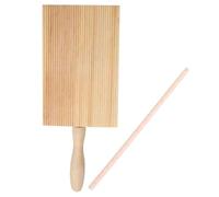 DONFAMDS 1ensemble Planche à Gnocchi Bois Massif avec Bâtonnet Outil Résistant pour Pâte Maison Pratique pour Fabrication Gnocchi et Pâtes Fraîches