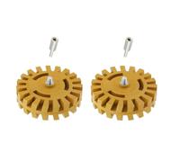 DONFAMDS 2 Jeux de Roues de Dégommage Pneumatiques en Caoutchouc 4 Pouces pour Enlever Colle et Peinture Disques de Ponçage 20 MM Outils de Décapage Automobile Polyvalents