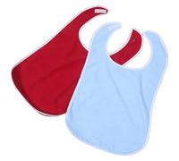 DONFAMDS 2 Pièces Bavoir Alimentaire pour Adulte en Polyester Lavable Protection Complète, pour Soins Quotidiens à Domicile pour Hommes et Personnes Handicapées