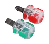 DONFAMDS 2 pièces Lot de Tournevis Magnétiques Compacts Cruciformes et Plats Outils Pratiques pour Réparation Domestique et Électronique Poignée Antidérapante Ergonomique