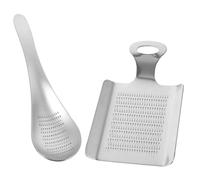 DONFAMDS 2 pièces Outil de Broyage Alimentaire Acier Inoxydable pour Cuillère Spatule pour Ail Gingembre Fruits Facile à Nettoyer