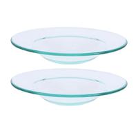 DONFAMDS 2 pièces Plaques Transparentes pour Chauffe-Cire Aromathérapie Lot de Liners Réutilisables pour Brûle-Parfum Design Anti-Fuite Facile à Nettoyer Adaptées Salon et Bureau