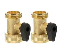 DONFAMDS 2 pièces Raccord Laiton Robinet Arrêt Jardin Valve à Bille Simple Passage Poignée Ergonomique pour Tuyau Arrosage Facile à Contrôler Débit