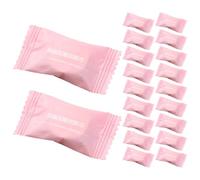 DONFAMDS 20pièces Serviettes Compressées Jetables Coton Portable Haute Absorption pour Visage Corps et Camping Lingettes Compactes Pratiques Sachet Rose pour Voyage et Salle de Sport