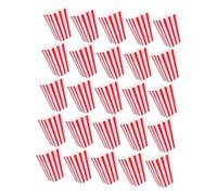 DONFAMDS 25Pièces Popcorn Rayées Contenants Papier pour Snacks Idéaux pour Frites Apéritifs Design Vintage Assemblage Facile Rangement