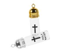 DONFAMDS 2pièces Bouteilles De Sainte Eau Verre Lot de Récipients Décoratifs pour Baptême Communion Et Cérémonies Religieuses Pratique pour Église Et Fête