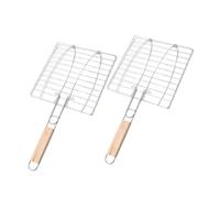 DONFAMDS 2pièces Panier à Grillades avec Poignée Bois Lot de Paniers pour Barbecue pour Poissons Légumes Et Viandes