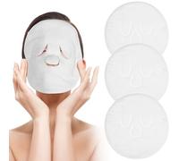 DONFAMDS 3 pièces Serviette de Visage à Vapeur avec Bande Ajustable Masque de Chaleur pour Soins Du Visage Lot de Masques Faciaux Thermiques Confortables et Polyvalents