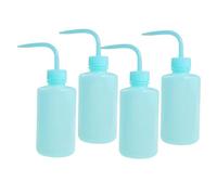 DONFAMDS 4 pièces Bouteille de Rinçage Plastique Souple Lot de Pissettes avec Bec Coudé Résistantes Aux Chocs pour Nettoyage Précis des Cils et Dosage Contrôlé des Liquides