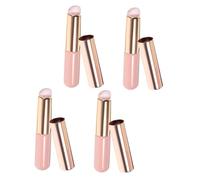 DONFAMDS 4 pièces Lot de Pinceaux Lèvres Silicone Doux avec Embouts Ronds Brosses Polyvalentes pour Maquillage Applicateurs Portables avec Capuchon Anti-poussière pour Fondu et Retouche