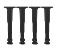 DONFAMDS 4pcs Pieds de Lit Réglables en PP Design en T, Support Central pour Cadre de Lit, Hauteur Ajustable, Application Polyvalente, Pieds de Meubles Robustesse Noirs