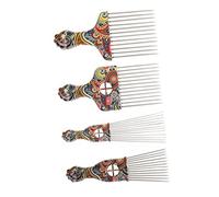 DONFAMDS 4pièces Peigne à Cheveux Pour Perruque Avec Dents Larges Outil De Démêlage Pour Cheveux Bouclés Lot