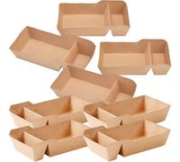 DONFAMDS 50 Boîtes à Goûter en Papier Kraft pour Collations Frites et Amuse-Bouches Compartiments Pratiques pour Cinéma et Événements