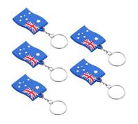 DONFAMDS 5pièces Porte-clés Drapeau Australien Pvc Souple Lot De Pendentif Pays Décoratif Pour Sac à Dos Et Sac à Main Accessoire Et Multifonction Pour Clés De Voiture