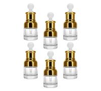 DONFAMDS 6 pièces Lot de Flacons Verre Transparent avec Pipette Distributeur pour Huiles Essentielles et Parfums Flacon Compte-gouttes Rechargeable et Précis pour Aromathérapie et Soins