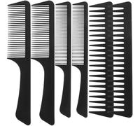 DONFAMDS 6 pièces Peignes de Coupe Antistatiques Fibre de Peignes à Dents Fines et Larges pour Salon de Coiffure des Noeuds et Protection les Frisottis