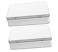 DONFAMDS Boîte à Bonbons en Fer Rectangulaire pour Sublimation Couvercle Petite Boîte de Rangement Métallique Blanche 2 Pièces pour Présents d'Anniversaire et Mariage Support Créatif