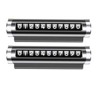 DONFAMDS Carte de Stationnement Temporaire Rotative 2 Pièces pour Voiture en Métal Noir Classique, Plaque Numéro de Téléphone Auto Pratique et Résistante, Accessoire Véhicule Urbain