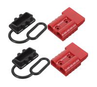 DONFAMDS Connecteur Prise avec Capuchon Protecteur Plug Rapide pour Treuil de Récupération et Chariot Élévateur Contact Cuivre Plaqué Connexion Fiable et Étanche Rouge