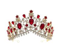 DONFAMDS Couronne de Mariage Baroque Vintage en Alliage Léger Rouge, Accessoire Chic et Facile à Porter pour Mariées Lors de Fêtes et Bals