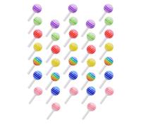 DONFAMDS Décoration D'ongles Couleur Aléatoire pour Salon de Manucure ou Usage Maison - 50pcs Bonbons Sucette en Résine Multicolore Facile à Poser pour Nail Art