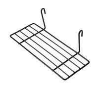 DONFAMDS Étagère Droite à Panneaux Grillagés 25 x 10 Cm en Fil Métallique Noir, Support De Panier De Rangement Pratique Cuisine, Salle De Bain Et Placards, Étagère Empilable pour Organisation Murale