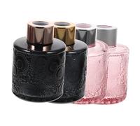 DONFAMDS Flacon D'arôme en Verre Relief Diffuseur De Parfum 4 Pièces Décoration De Chambre à Coucher Petit Volume Rechargeables Couleurs Aléatoires