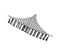 DONFAMDS Hamac De Rangement Pour Peluches Noir Filet Macramé Suspendu Coin Mural Organisateur Chambre Garçon Fille Décoration Pratique