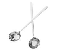 DONFAMDS Lot de 2 Louches à Soupe en Acier Inoxydable 316 Manche Long Ergonomique Base Inclinée Anti-Renversement Ustensiles Professionnels pour Servir Soupes Sauces et Salades Usage