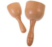 DONFAMDS Lot de 2 Ventouses de Massage en Bois Naturel, Tasse à Rouleau Musculaire Petit Format, Masseur de Muscles du Dos Manuel, Outil de Massage Corporel pour Détente et Soulagement