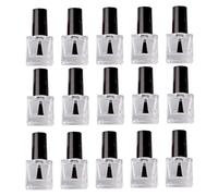 DONFAMDS Lot De 20 Bouteilles Vides En Verre 8 Ml Carrées Pour Vernis à Ongles Bouchon Et Pinceau, Outil De Beauté Manucure Pour Gel Et Nail Art, Usage Professionnel Et Domestique