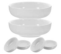 DONFAMDS Lot de 6 Petites Assiettes en Céramique Blanche Empilables, Résistantes Lave-vaisselle, pour Pique-niques et Repas en Famille, Diamètre 8 Cm