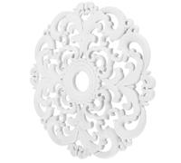 DONFAMDS Médaillon Décoratif de Plafond en Plâtre Style Européen, Rosace Ronde Blanche Ajourée pour Plafonnier Suspendu, Ornement Intérieur pour Salon et Éclairage Domestique, Accessoire