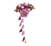 DONFAMDS Pince à Cheveux à Pompon Coiffe Japonaise Fleurie Taille Moyenne Violette Pour Femme Accessoires Kimono Cosplay Cérémonie Festival