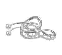 DONFAMDS Pince à Cheveux Décorative Note De Musique Perles Taille Moyenne Métal Argenté Pour Femmes Cheveux Épais Usage Quotidien