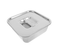 DONFAMDS Plateau Carré Inox 16 Cm Profondeur Renforcée, Acier Inoxydable 304, Fond Plat Antidérapant, Pour Buffet Et Apéritifs, Usage Maison Et Réception, Plateau De Service Couvercle