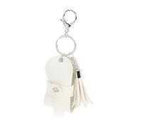 DONFAMDS Porte-clés Porte-bouteille En Similicuir Blanc Housse Et Bouteille 30 Ml, Couvercle Étanche, Portable Pour Parfum Et Mains, Usage Extérieur Et Voyage