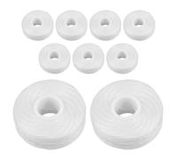 DONFAMDS Recharge 50m en Polyester Blanc pour Soins Bucco-dentaires, Noyau de Bobine Pratique, Lot de 10 Pièces pour Nettoyage Interdentaire