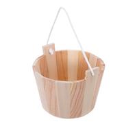 DONFAMDS Seau de Sauna en Bois 5L, poignée en Corde Naturelle, Finition soignée, pour Sauna Traditionnel et Home Sauna Sessions, pour Amateurs de Sauna