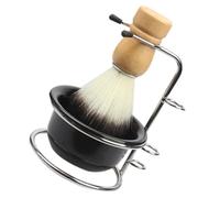 DONFAMDS Set de Rasage 3 Pièces en Acier Inoxydable 201 Bol à Savonnette Support Blaireau et Brosse à Barbe pour Salle de Bain Kit Accessoires Rasage Traditionnel Multi-Usages pour