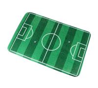 DONFAMDS Tapis de Sol en Flanelle Motif Terrain de Football Antidérapant Taille Mini Couleur Verte pour Chambre à Coucher et Salon Tapis de Chambre Confortable et Décoratif