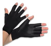 Donfri Gants Arthrose Sans Doigts Rheuma Gants de Compression Cuivre pour Arthrite, Tendinite, Soulagement de la douleur RSI, Syndrome du Canal Carpien (M)